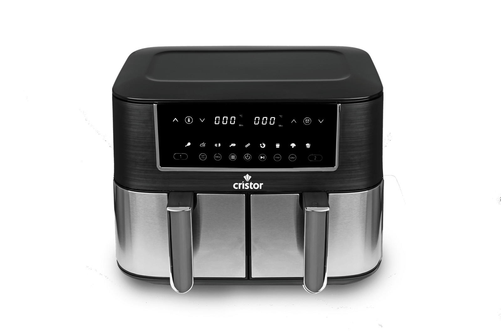 vue1 (2) Air Fryer D-BAC Cristor Tactil INOX-NOIR 9Lt – Image 1