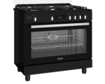 Cuisinière Gaz-Gaz Whirlpool 5 Feux Chaleur Brassée Noire 111 L  90 cm – Image 3